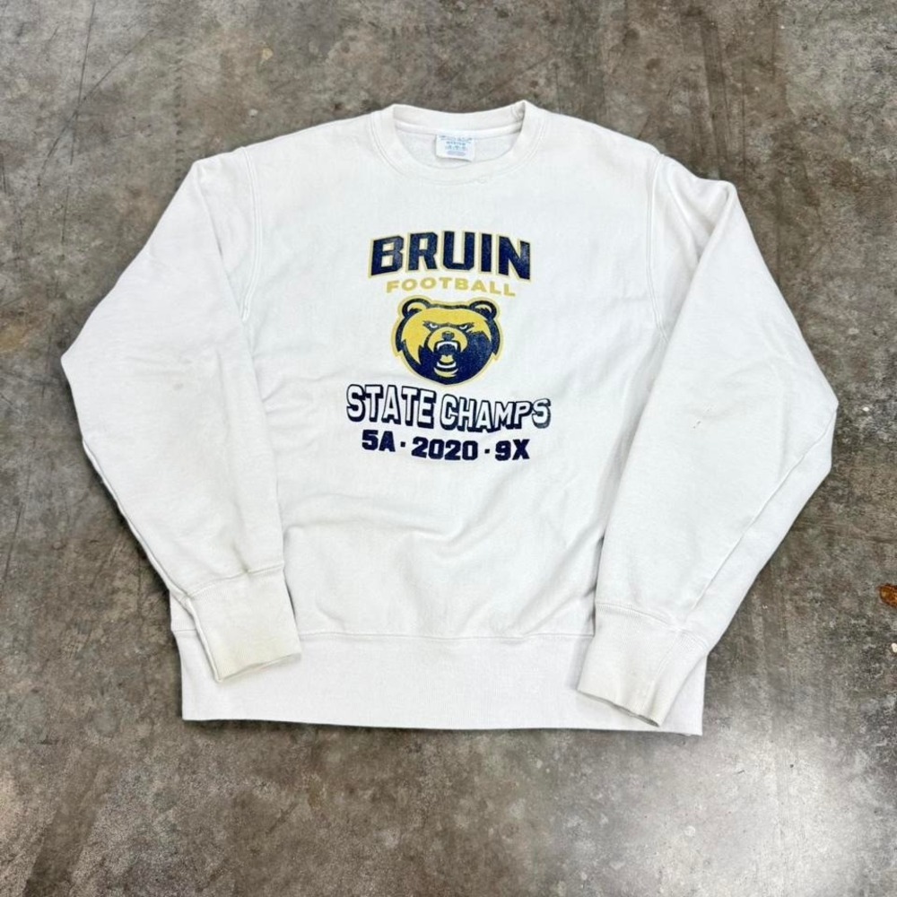 Champion Reverse Weave White Bruin Football Crewneck Size‎ M